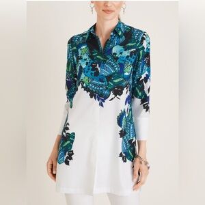 CHICO’S button down tunic blouse NWT